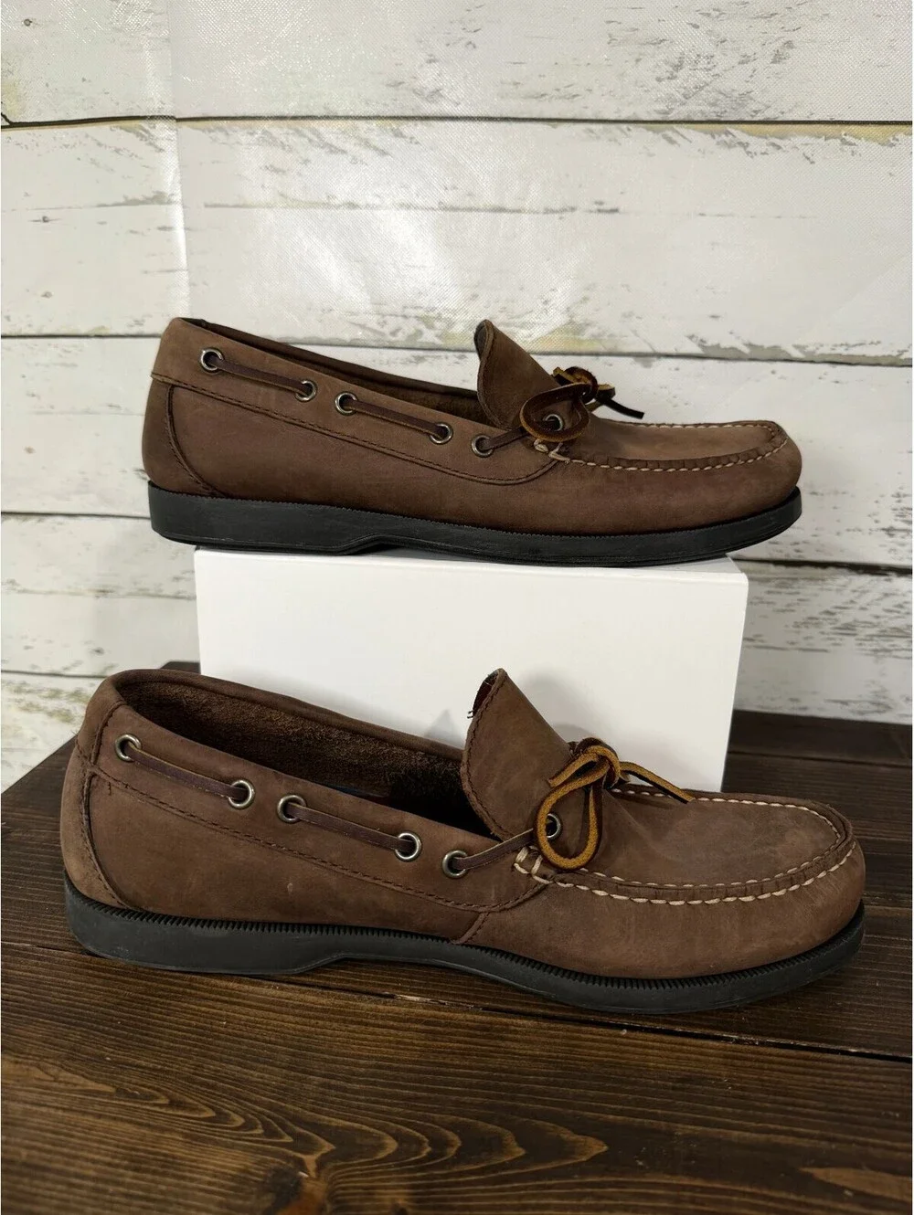 G.H. Bass & Co. Camp Moc Brown Suede/Leather Men's Size 10.5